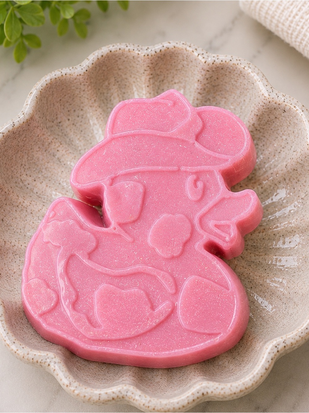 Vanilla strawberry scrub SOAP SHIMMER duck 3x3in 8oz handmade shea butter based